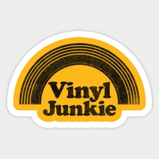 Vintage Look Vinyl Junkie Design Sticker
